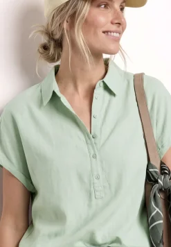Linnen mix blouse shirt