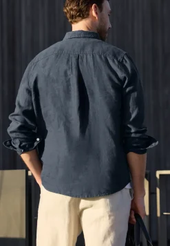 Linnen shirt met lange mouwen