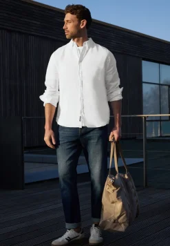 Linnen shirt met lange mouwen