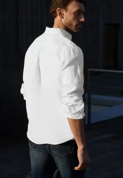 Linnen shirt met lange mouwen
