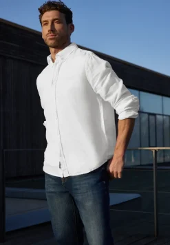 Linnen shirt met lange mouwen