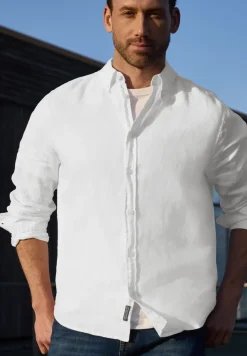 Linnen shirt met lange mouwen