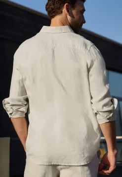 Linnen shirt met lange mouwen