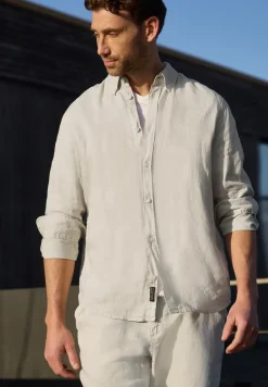 Linnen shirt met lange mouwen