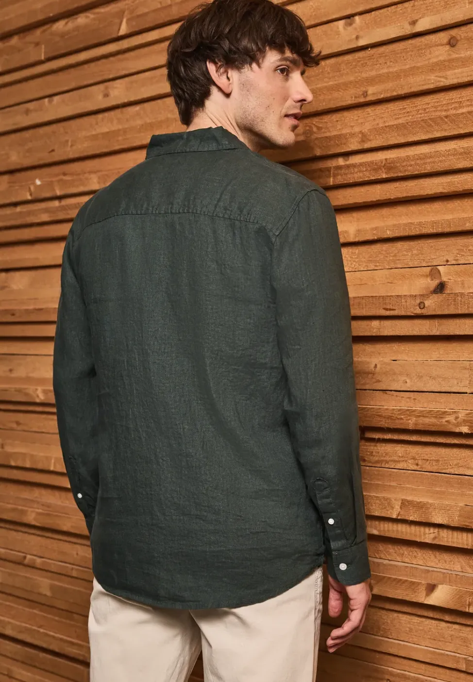 Linnen shirt met lange mouwen