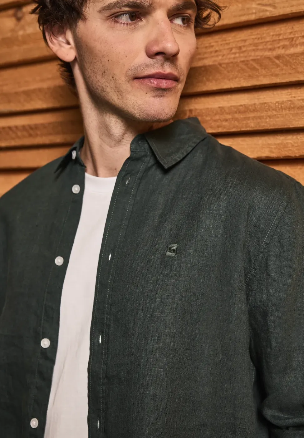 Linnen shirt met lange mouwen