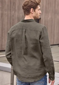 Linnen shirt met lange mouwen