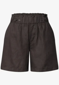 Linnen shorts met paperbag tailleband