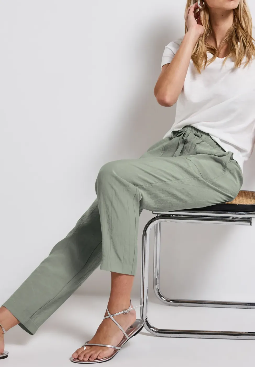 Loose Fit broek met structuur