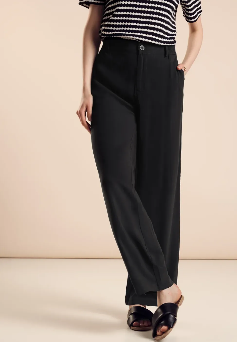 Loose fit viscose broek