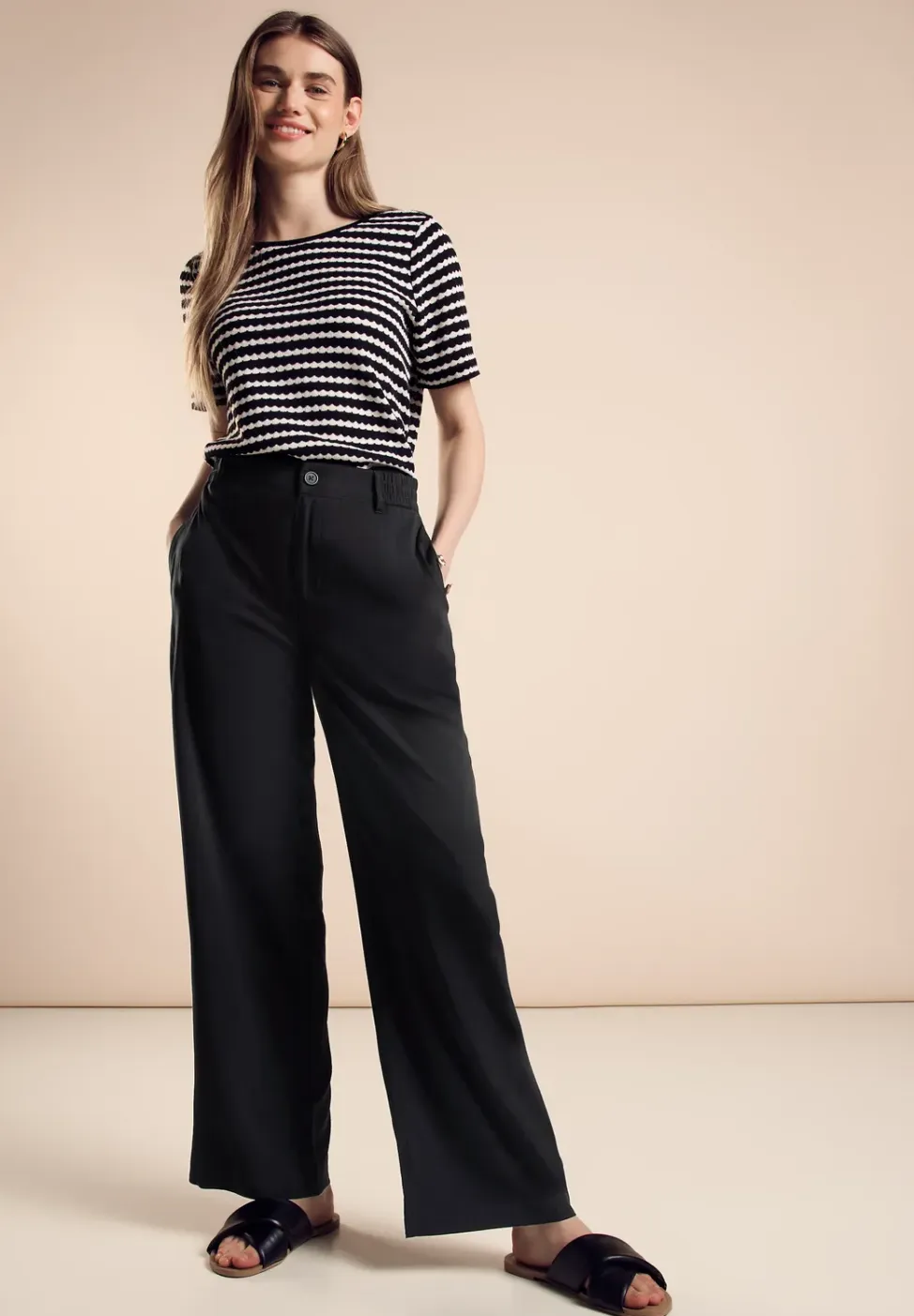 Loose fit viscose broek