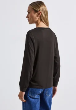 Materiaalmix chiffon shirt