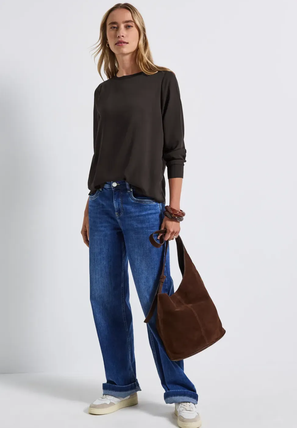 Materiaalmix chiffon shirt