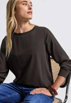 Materiaalmix chiffon shirt