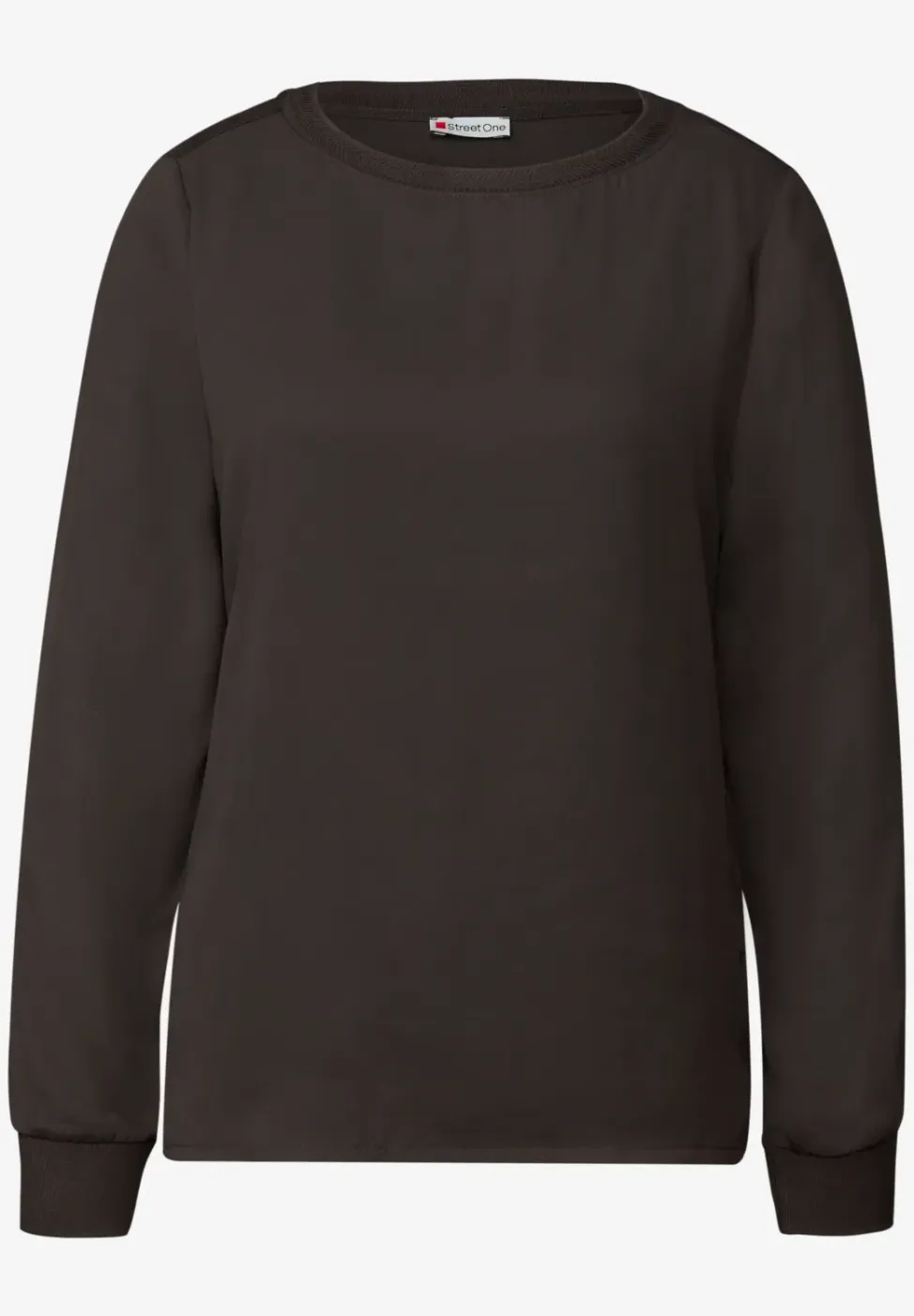 Materiaalmix chiffon shirt