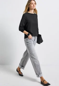 Materiaalmix chiffon shirt