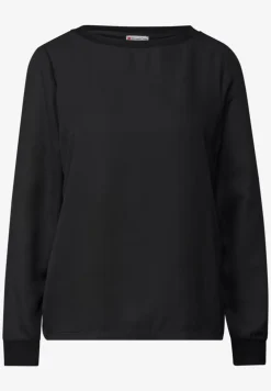 Materiaalmix chiffon shirt