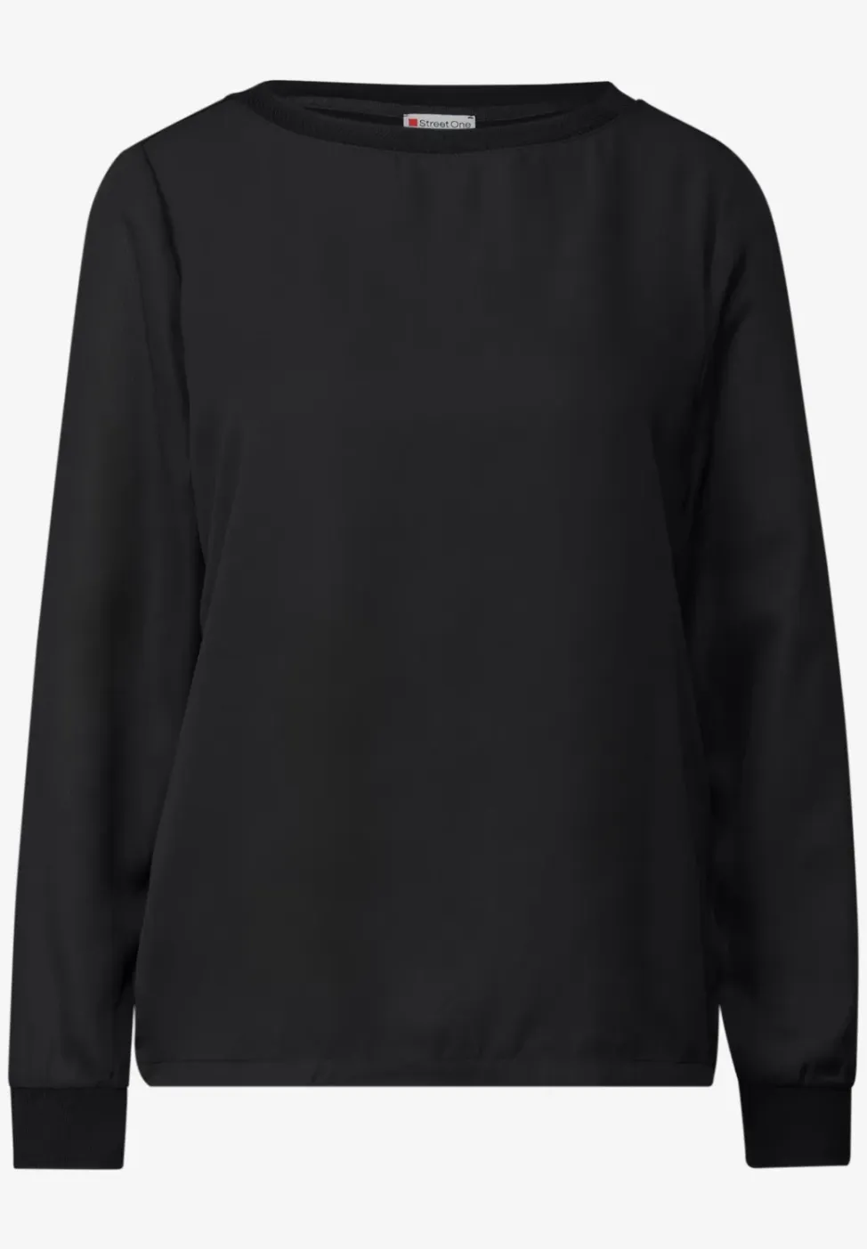 Materiaalmix chiffon shirt