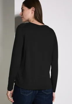 Materiaalmix shirt met lange mouwen