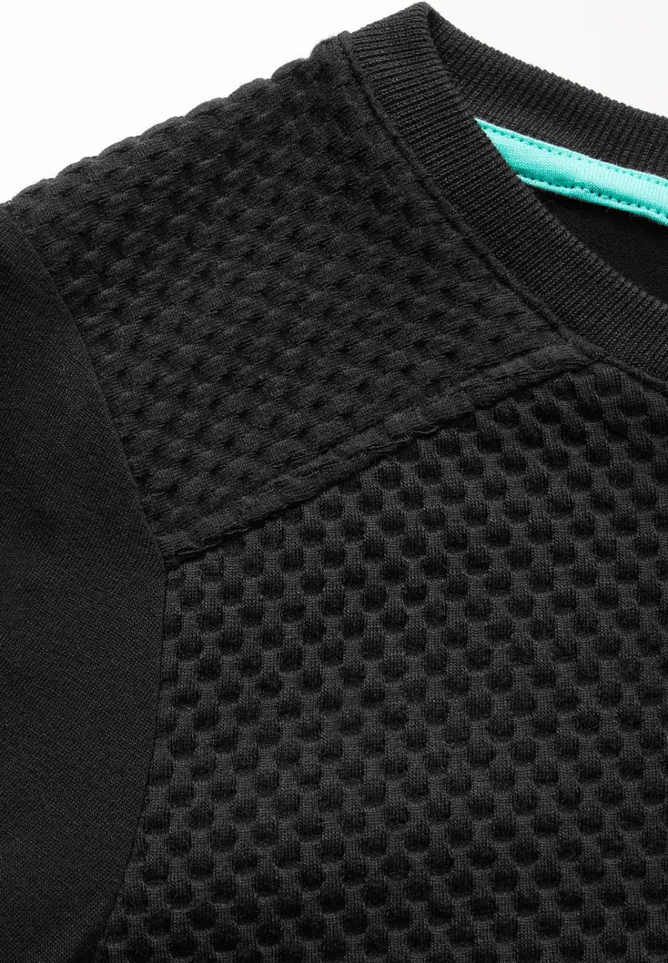 Materiaalmix shirt met lange mouwen