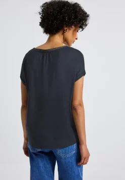 Materiaalmix V-hals Shirt