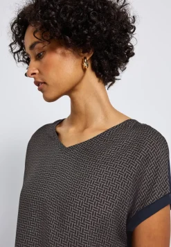 Materiaalmix V-hals Shirt