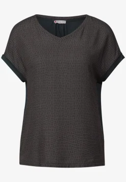 Materiaalmix V-hals Shirt