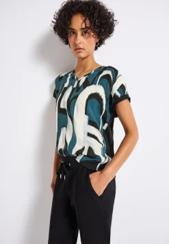 Materiaalmix V-hals Shirt