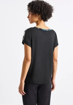 Materiaalmix V-hals Shirt