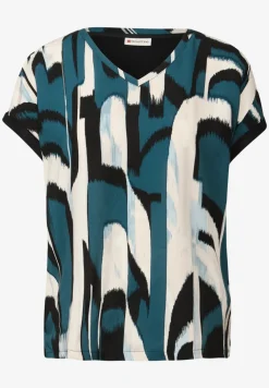 Materiaalmix V-hals Shirt