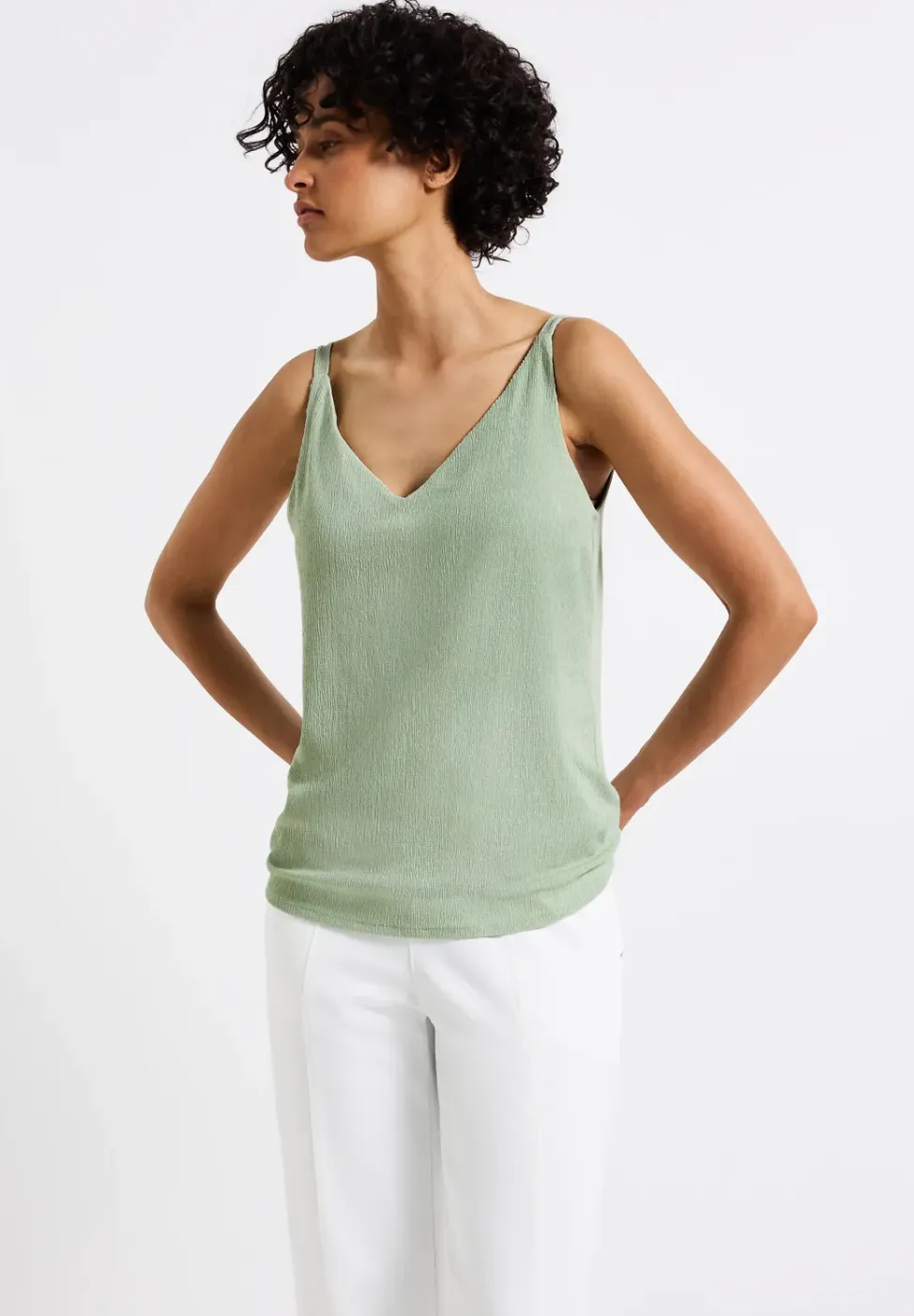 Materiaalmix V-hals top