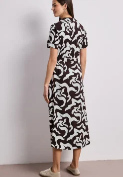 Maxi-jurk met overhemdkraag en print