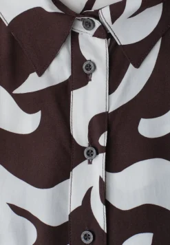 Maxi-jurk met overhemdkraag en print