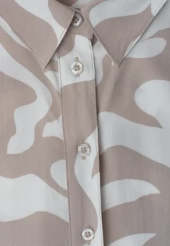 Maxi-jurk met overhemdkraag en print