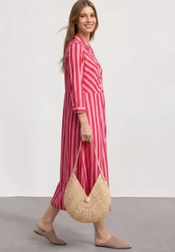 Maxi-jurk met overhemdkraag en print