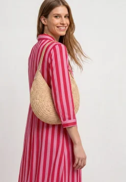 Maxi-jurk met overhemdkraag en print