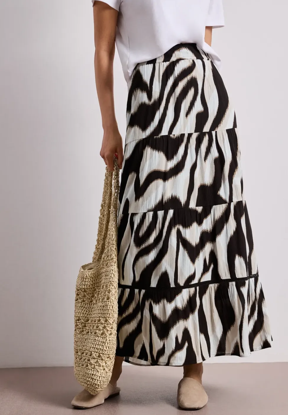 Maxirok in mousseline kwaliteit met print