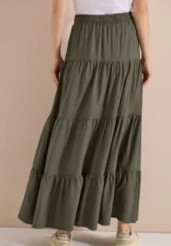 Maxirok met volants en elastische tailleband