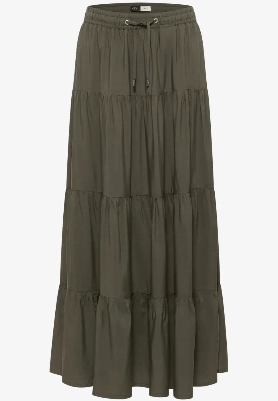 Maxirok met volants en elastische tailleband