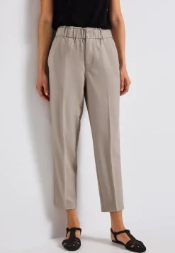 Melange-look paperbag broek