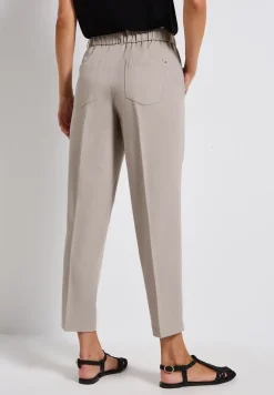 Melange-look paperbag broek