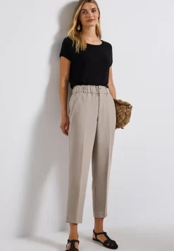 Melange-look paperbag broek