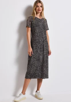 Mesh jurk met leoprint
