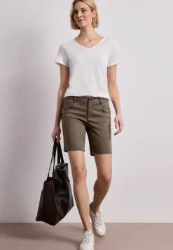Mid Waist bermuda in satijnen look
