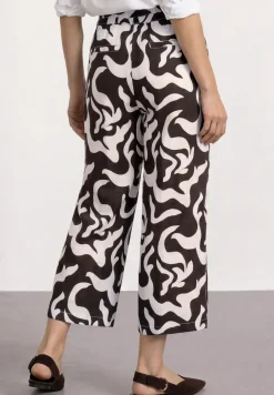 Mid Waist broek met Wide Legs en print