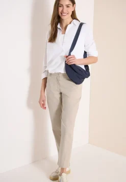 Mid Waist broek met wijde pijpen in casual pasvorm
