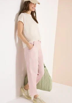 Mid Waist broek met wijde pijpen in casual pasvorm