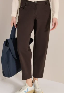 Mid Waist broek met wijde pijpen in casual pasvorm