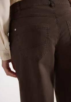 Mid Waist broek met wijde pijpen in casual pasvorm