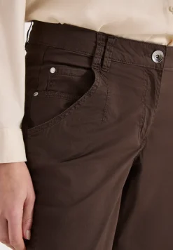 Mid Waist broek met wijde pijpen in casual pasvorm